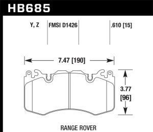Land Rover Range Rover Sport Brake Pads - Front - Hawk Performance - Performance Ceramic Street - `10-`11 Land Rover Range Rover Sport Brake Pads - Front - Hawk Performance - Performance Ceramic Street - `10-`11
